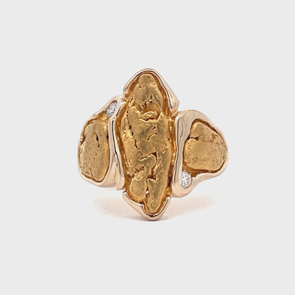 Custom Men’s Gold Nugget Ring