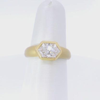 Elegant Hexagonal Diamond Ring