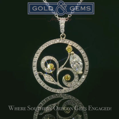 Graceful Circular Pendant with Diamonds