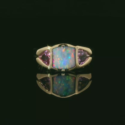 Stunning Opal and Amethyst Ring