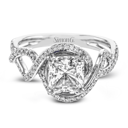 Princess-Cut Criss-Cross Engagement Ring In 18k Gold With Diamonds