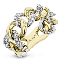 Right Hand Ring In 18k Gold With Diamonds - Simon G. Jewelry