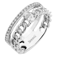 Right Hand Ring In 18k Gold With Diamonds - Simon G. Jewelry