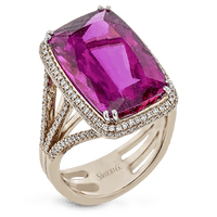 Ring In 18k Gold With Rubellite And Diamonds - Simon G. Jewelry
