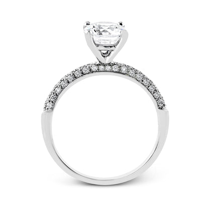 Round-cut Criss-cross Engagement Ring & Matching Wedding Set in 18k Gold with Diamonds