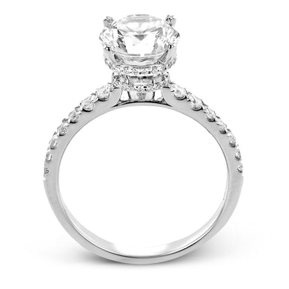 Round-Cut Double Hidden Halo Engagement Ring In 18k Gold With Diamonds