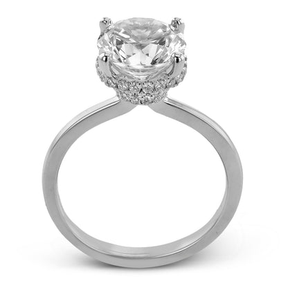 Round-Cut Double Hidden Halo Engagement Ring In 18k Gold With Diamonds