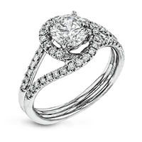 Round - cut Engagement Ring in 18k Gold with Diamonds - Simon G. Jewelry