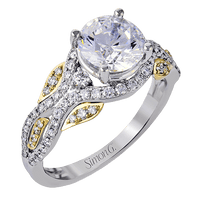 Round - cut Engagement Ring in 18k Gold with Diamonds - Simon G. Jewelry