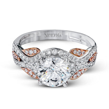 Round-cut Engagement Ring in 18k Gold with Diamonds