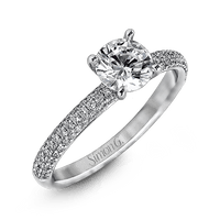 Round - cut Engagement Ring in 18k Gold with Diamonds - Simon G. Jewelry