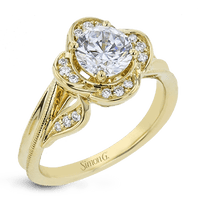 Round - cut Engagement Ring in 18k Gold with Diamonds - Simon G. Jewelry