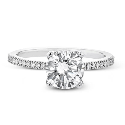 Round-cut Engagement Ring in 18k Gold with Diamonds