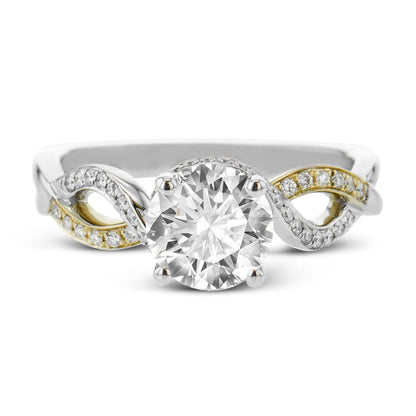 Round-cut Engagement Ring in 18k Gold with Diamonds
