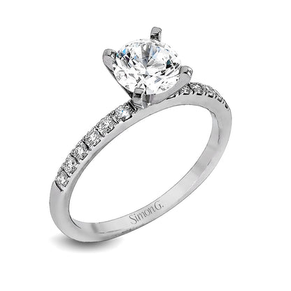 Round-cut Engagement Ring & Matching Wedding Band in 18k Gold with Diamonds