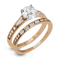 Round - cut Engagement Ring & Matching Wedding Band in 18k Gold with Diamonds - Simon G. Jewelry