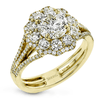 Round - Cut Halo Engagement Ring In 18k Gold With Diamonds - Simon G. Jewelry