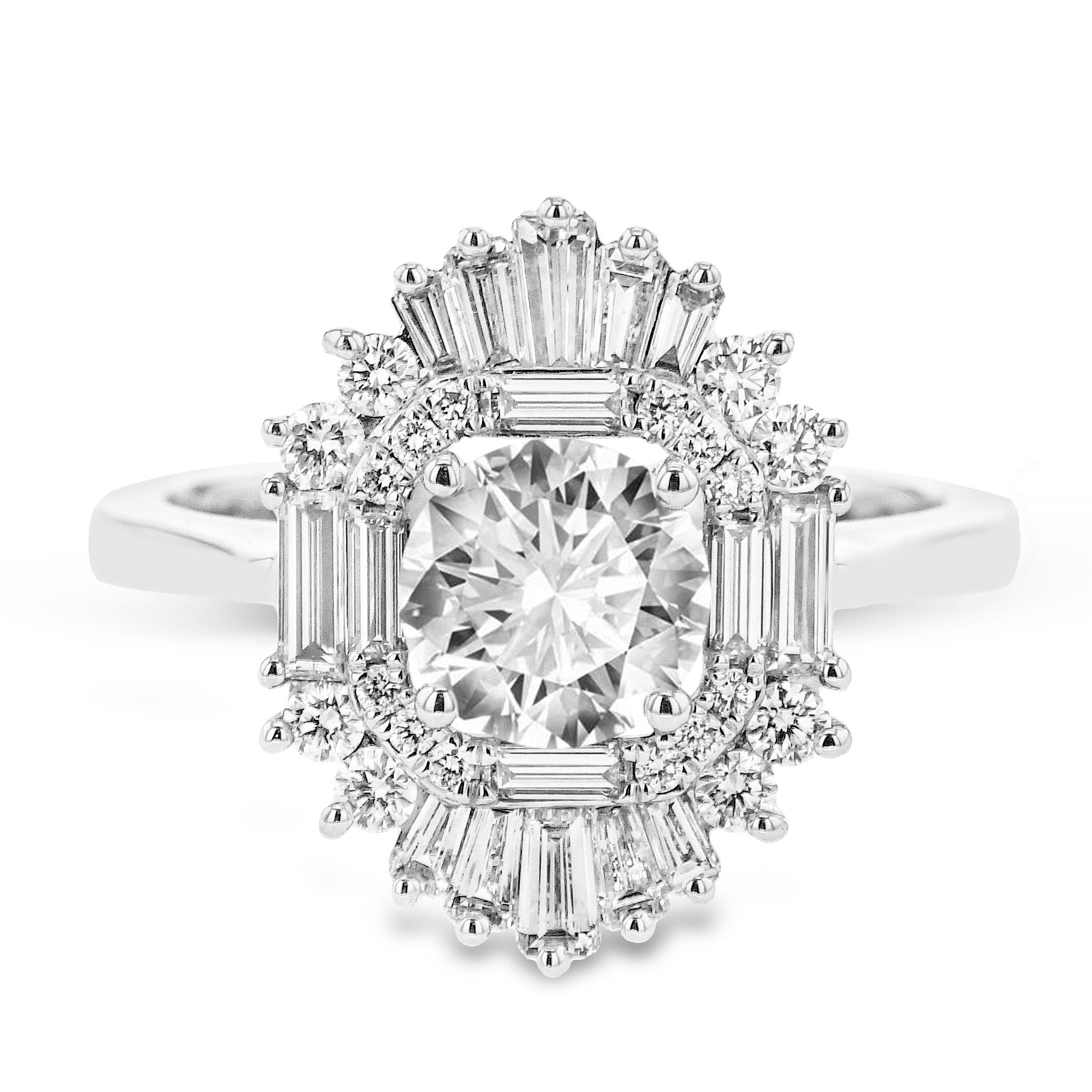 Round-Cut Halo Engagement Ring In 18k Gold With Diamonds – Gold and ...