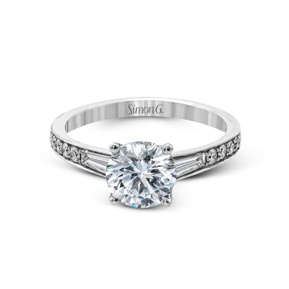 Round-Cut Simon-Set Engagement Ring In 18k Gold With Diamonds