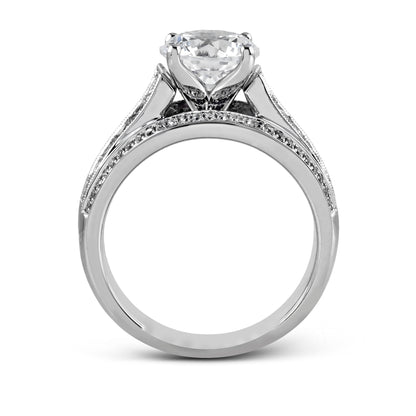 Round-Cut Simon-Set Engagement Ring In 18k Gold With Diamonds