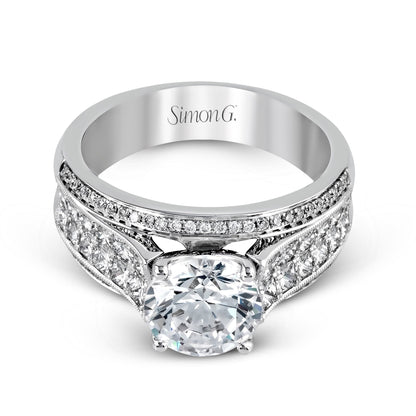 Round-Cut Simon-Set Engagement Ring In 18k Gold With Diamonds