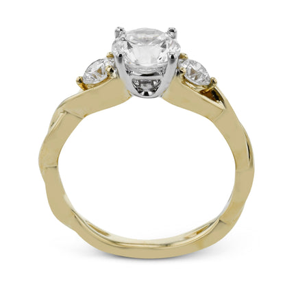 Round-Cut Three-Stone Engagement Ring In 18k Gold With Diamonds