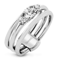 Round - Cut Three - Stone Engagement Ring In 18k Gold With Diamonds - Simon G. Jewelry