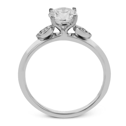 Round-cut Three-Stone Engagement Ring & Matching Wedding Band in 18k Gold with Diamonds