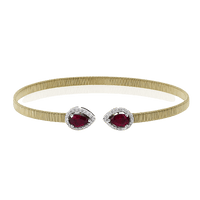 Ruby Color Bangle in 18k Gold with Diamonds - Simon G. Jewelry