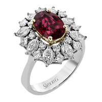 Ruby Color Ring in 18k Gold with Diamonds - Simon G. Jewelry