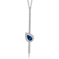 Sapphire Color Pendant in 18k Gold with Diamonds - Simon G. Jewelry
