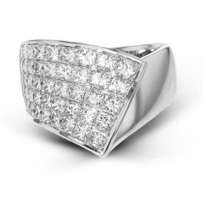 Simon-set Right Hand Ring in 18k Gold with Diamonds