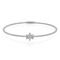 Snowflake Bangle in 18k Gold with Diamonds - Simon G. Jewelry