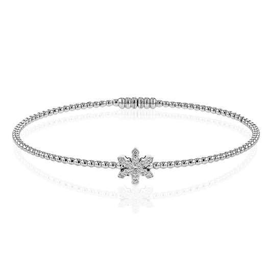 Snowflake Bangle in 18k Gold with Diamonds - Simon G. Jewelry