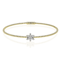 Snowflake Bangle in 18k Gold with Diamonds - Simon G. Jewelry