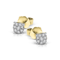 Stud Earrings (5.30mm) in 18k Gold with Diamonds - Simon G. Jewelry