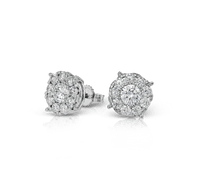 Stud Earrings (9.50mm) in 18k Gold with Diamonds - Simon G. Jewelry