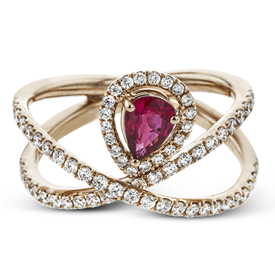 Tempera Color Ring In 18k Gold With Diamonds