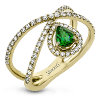 Tempera Color Ring In 18k Gold With Diamonds - Simon G. Jewelry