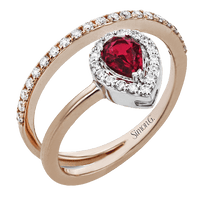 Tempera Color Ring In 18k Gold With Diamonds - Simon G. Jewelry