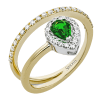 Tempera Color Ring In 18k Gold With Diamonds - Simon G. Jewelry