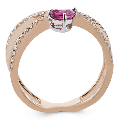 Tempera Color Ring In 18k Gold With Diamonds