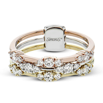 Three-tone Fashion Ring in 18k Gold with Diamonds