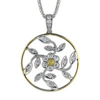 Trellis Floral Pendant in 18k Gold with Diamonds - Simon G. Jewelry