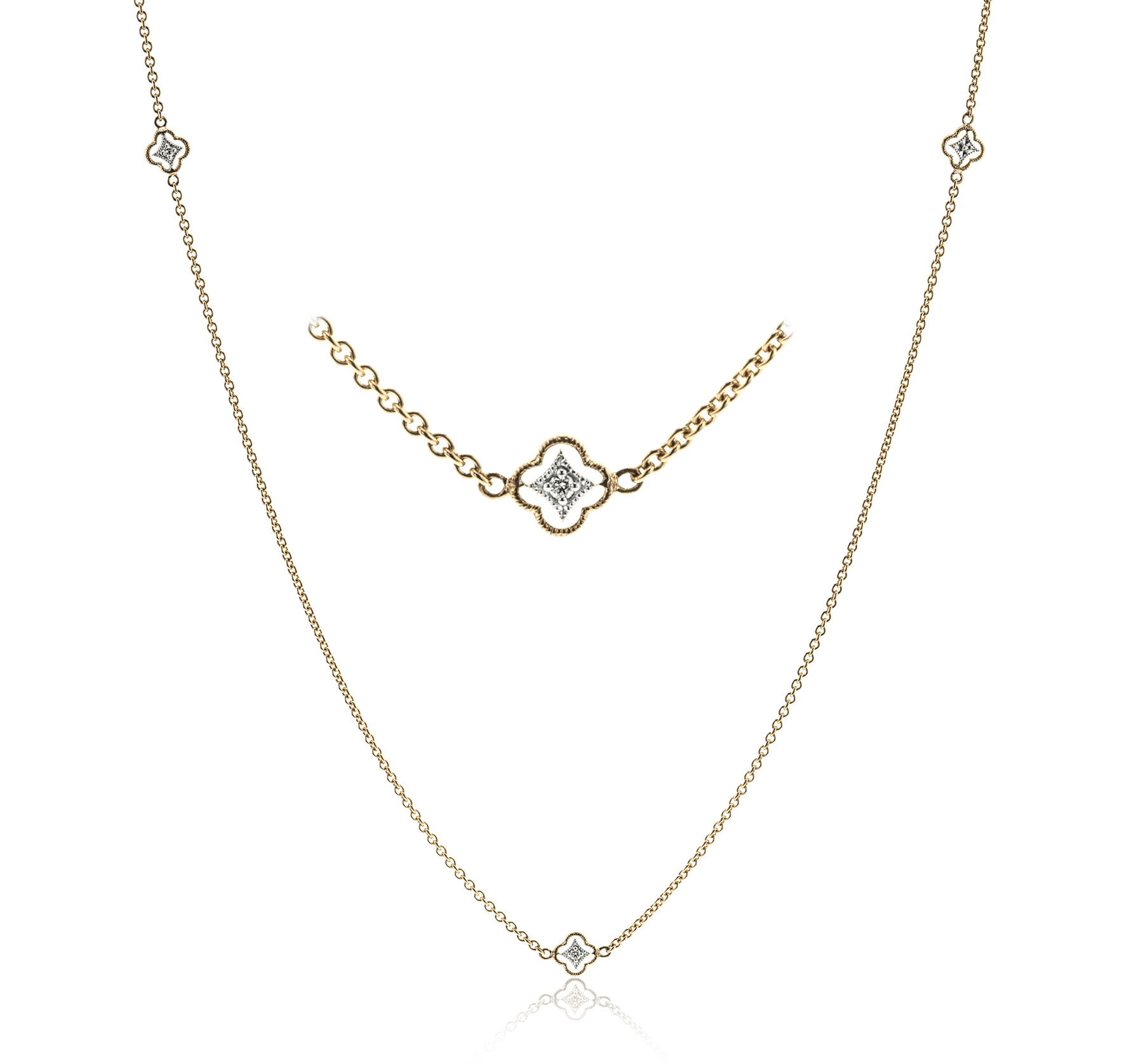 Trellis Necklace in 18k Gold with Diamonds - Simon G. Jewelry