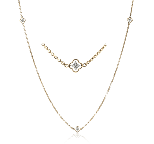 Trellis Necklace in 18k Gold with Diamonds - Simon G. Jewelry