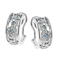 Trellis Paraiba Huggie Earrings in 18k Gold with Diamonds - Simon G. Jewelry