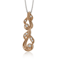Trellis Pendant Necklace in 18k Gold with Diamonds - Simon G. Jewelry