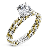 Twist Wedding Set Rings in 18K gold - Simon G. Jewelry