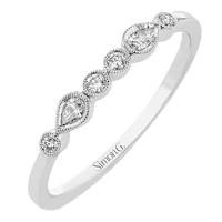 Wedding Band in 18k Gold with Diamonds - Simon G. Jewelry